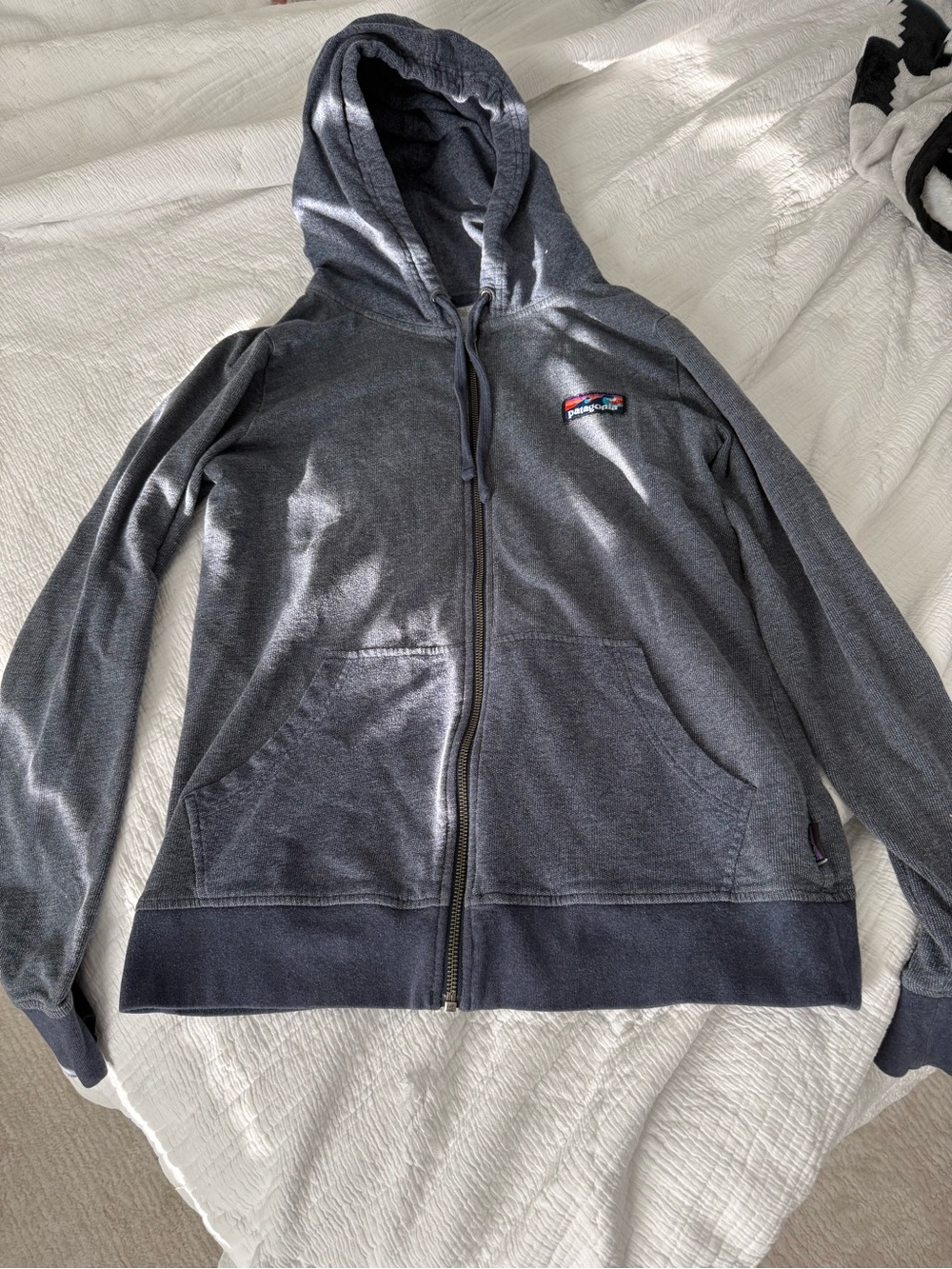 Patagonia Dark Gray Full-Zip Hoodie with Logo Patch